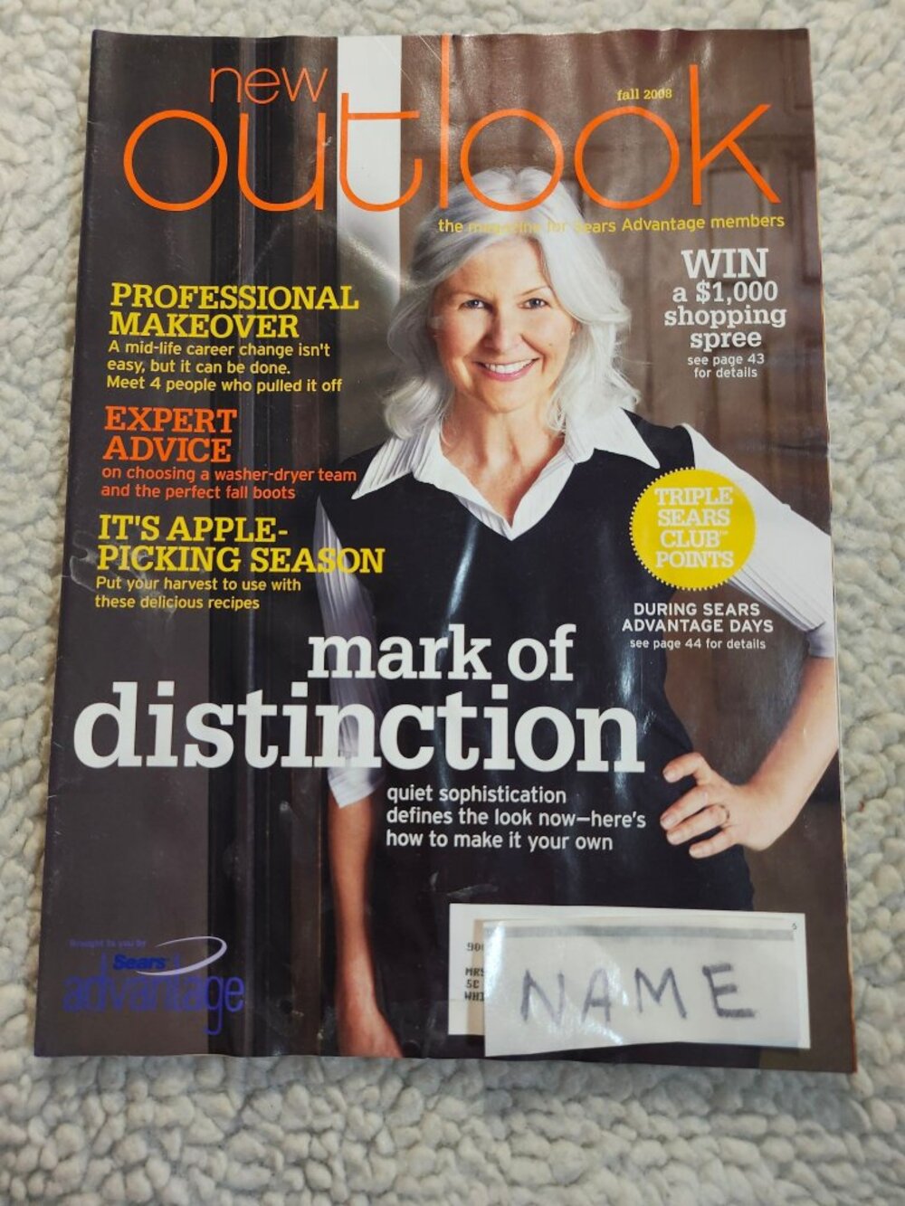 New Outlook Magazine Fall 2008 Sears Advantage Mark of Distinction Cover Fashion
